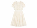 Women embroidered tow-piece skirt set-ivory