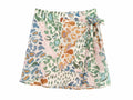 Women abstract print wrap mini skirt