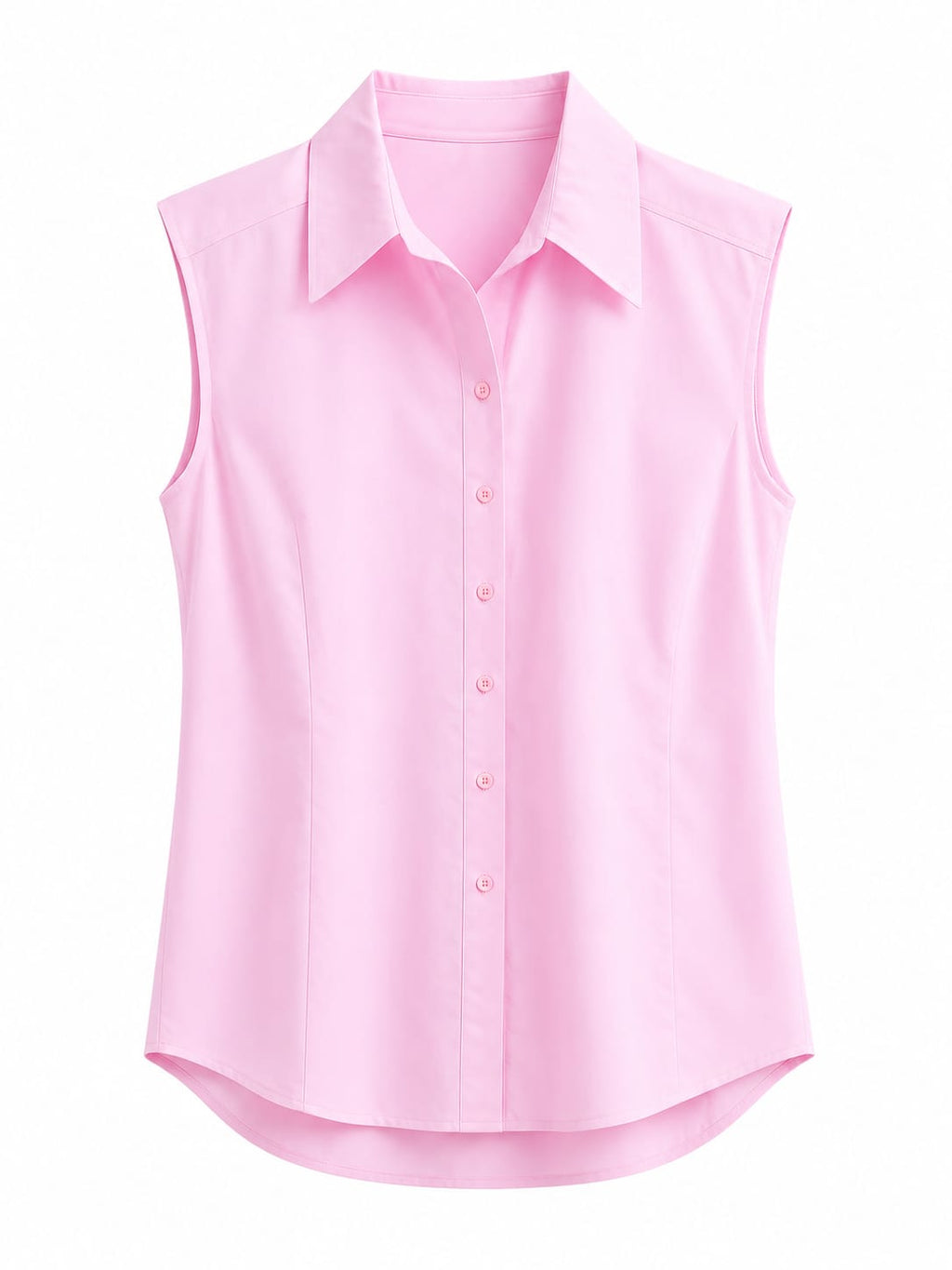 Pink sleeveless collared blouse