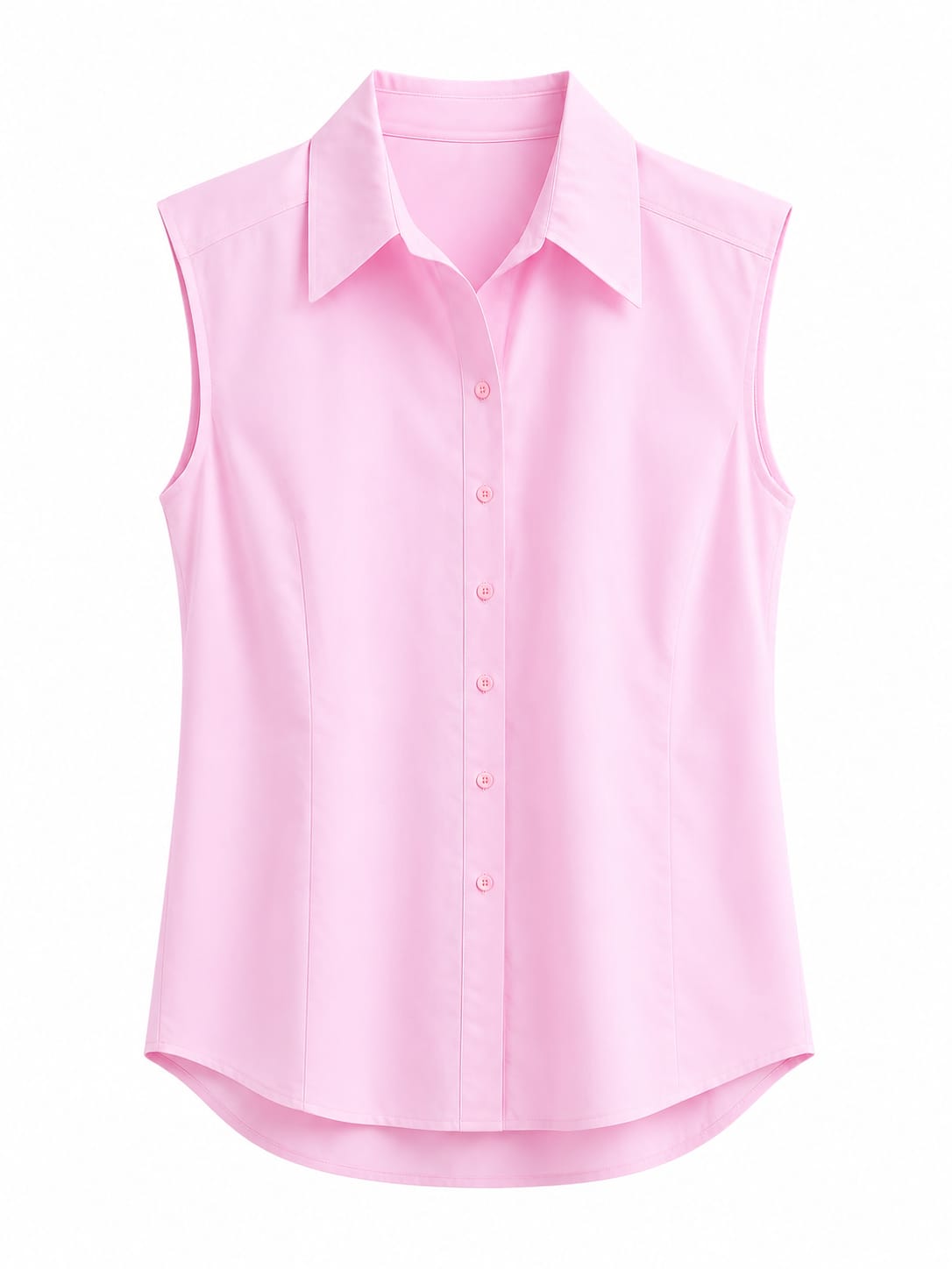 Pink sleeveless collared blouse