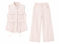 Women utility vest& wide-leg pants co-ord set