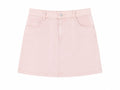Women blush denim mini skirt