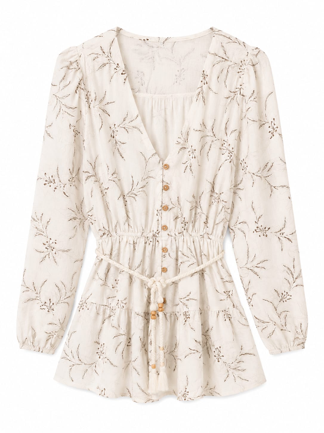 Floral print boho peplum blouse
