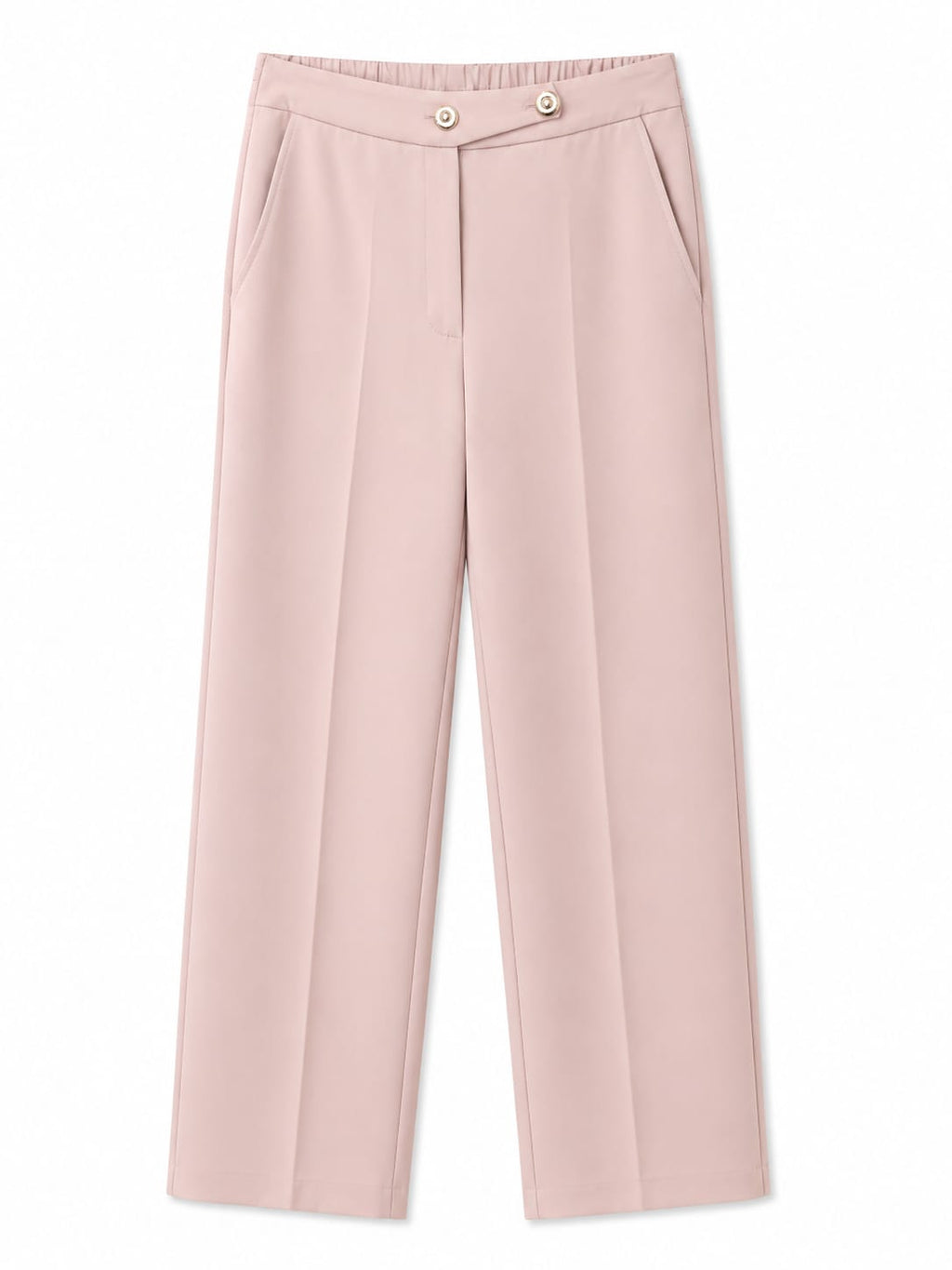 Elegant blush tailored wide-leg pants