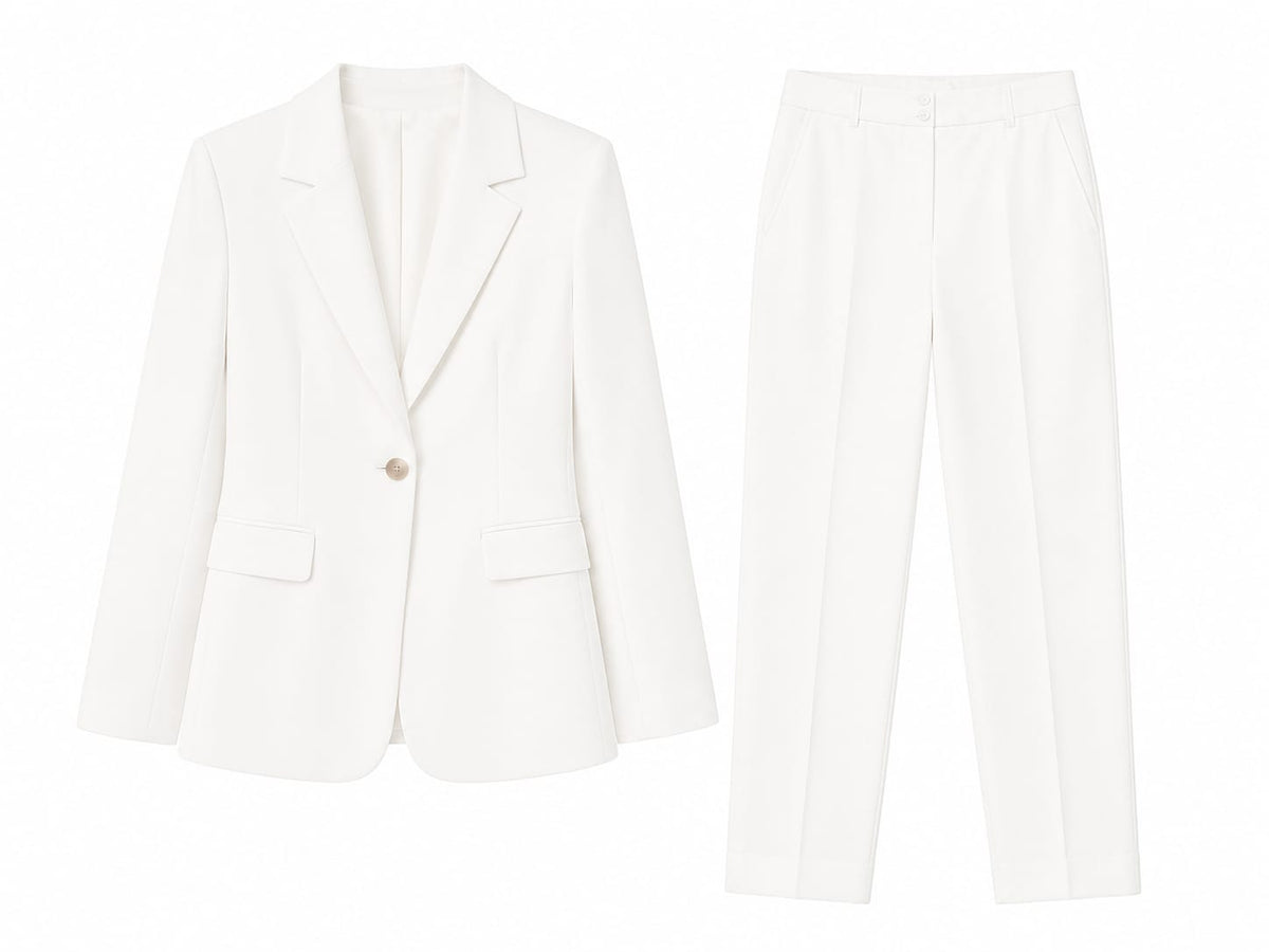 Elegant white tailored blazer & pants set