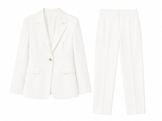 Elegant white tailored blazer & pants set