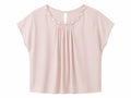Blush pearl embellished chiffon blouse