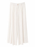 Ivory wide-leg drawstring pants