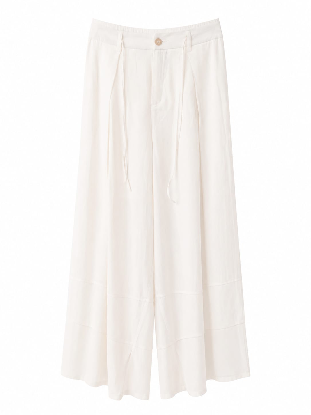 Ivory wide-leg drawstring pants