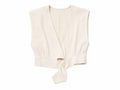 Women textured tie-front crop top
