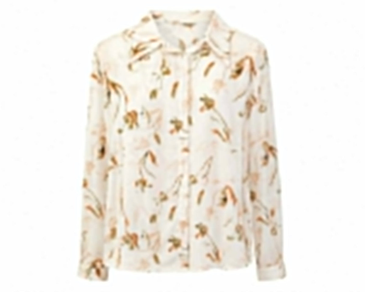 Elegant floral print long sleeve blouse