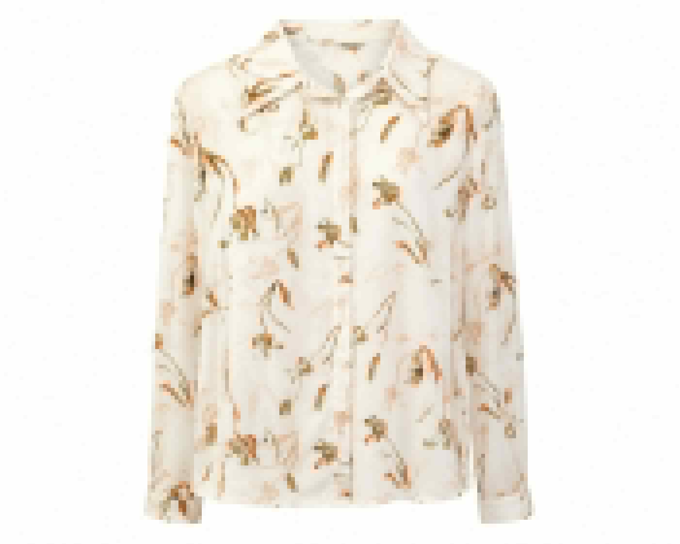 Elegant floral print long sleeve blouse