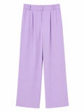 Elegant lavender wide-leg tailored pants