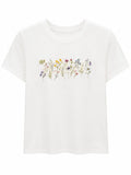Classic white floral embroidered t-shirt