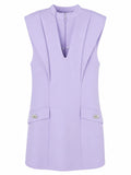 Elegant lavender sleeveless mini dress