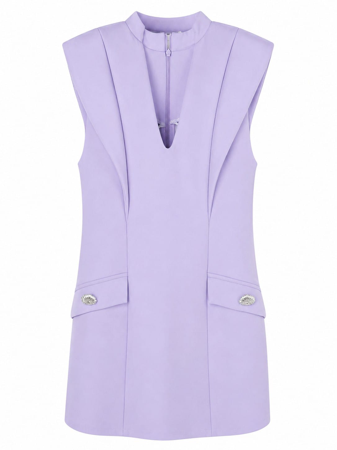 Elegant lavender sleeveless mini dress