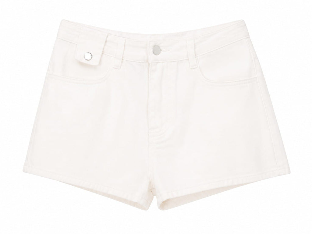 Classic white high-waisted shorts