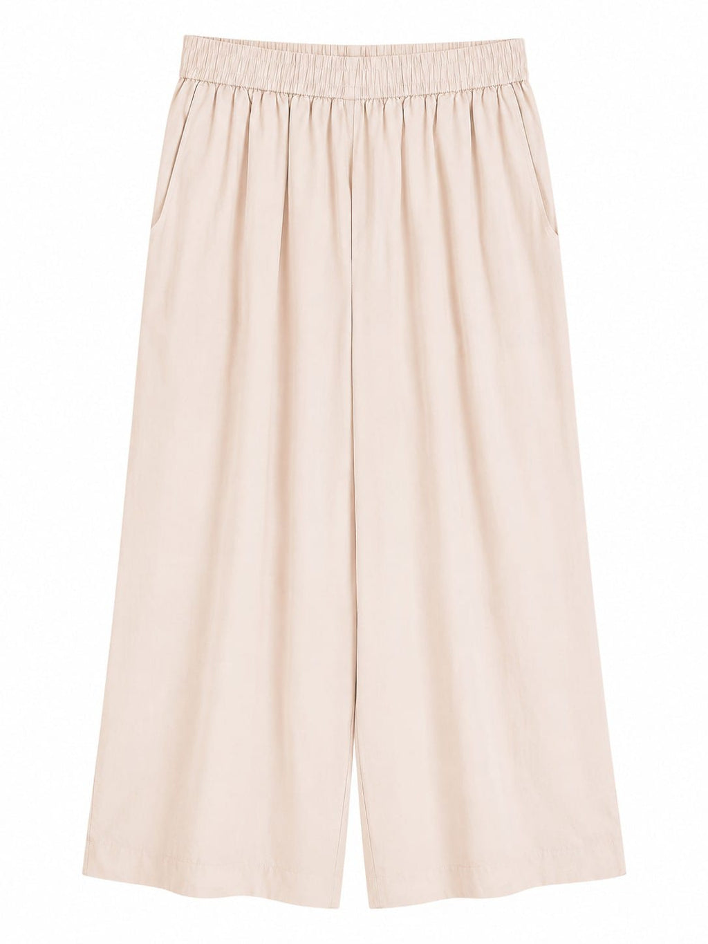 Elegant beige wide-leg palazzo pants