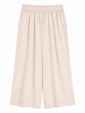 Elegant beige wide-leg palazzo pants