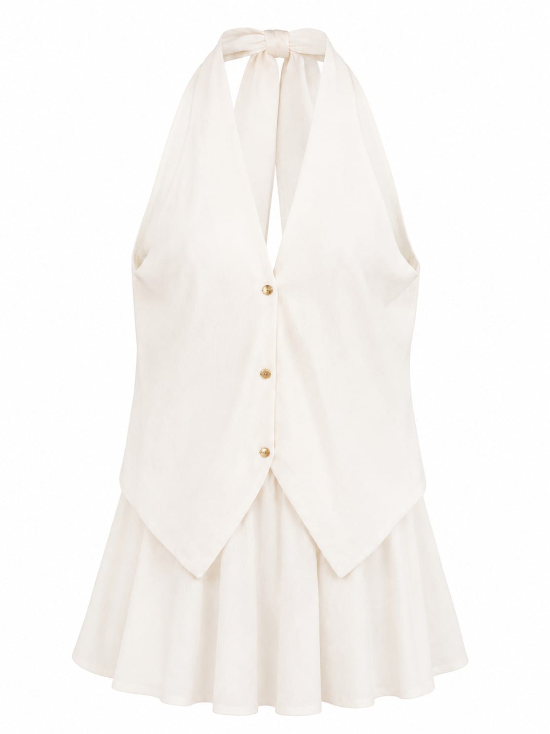 Elegant ivory halter dress