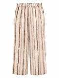 Beige striped wide-leg palazzo pants