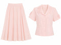 Blush floral two-piece skirt set