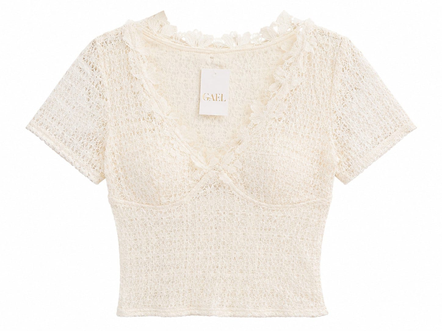 Floral lace v-neck top