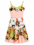 Tropical print crop top& tiered skirt set