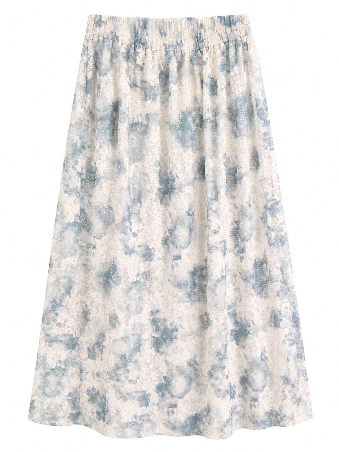 Women blue floral print maxi skirt