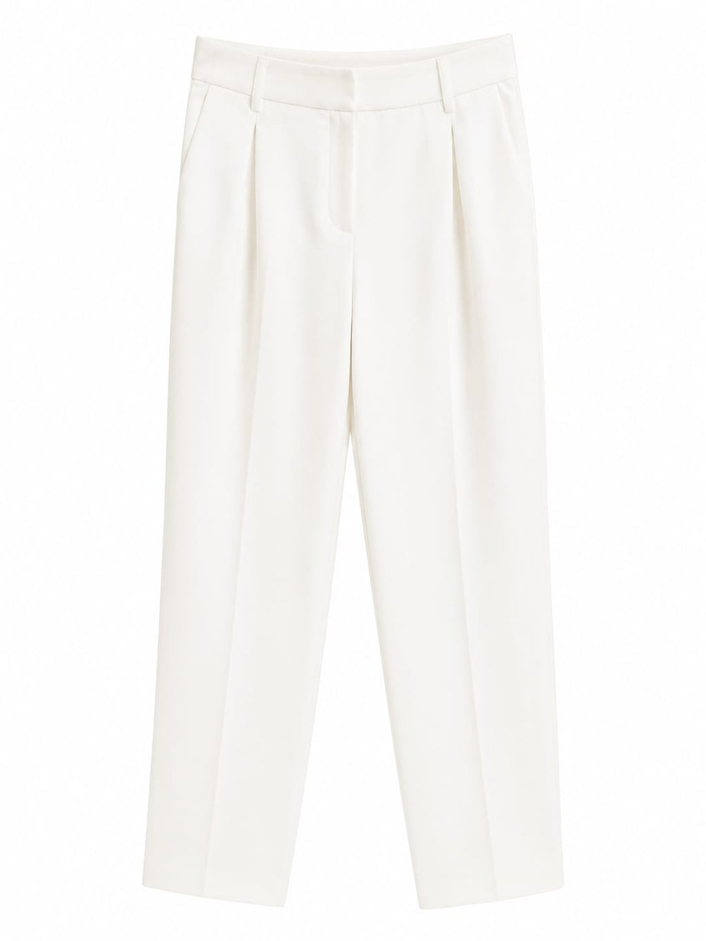 Women white high-waisted wide-leg pants