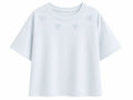 Women light blue bow embroidered oversized t-shirt