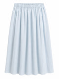 Women light blue flowy maxi skirt