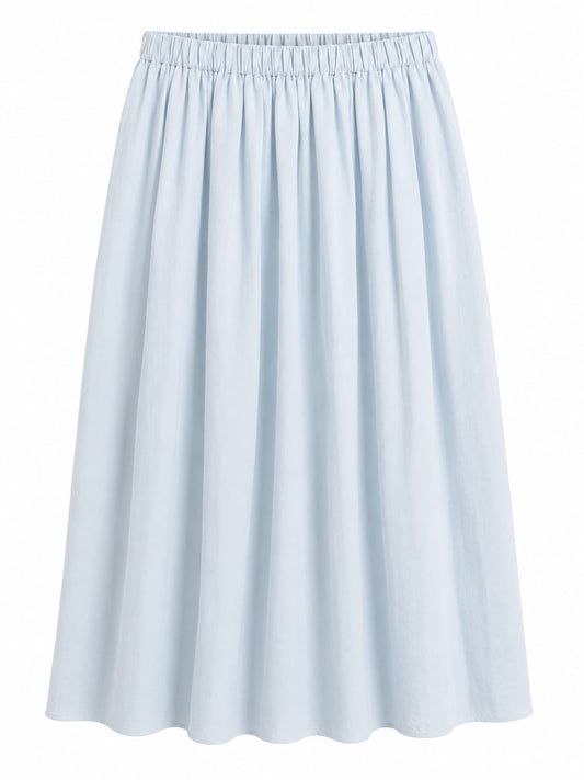Women light blue flowy maxi skirt
