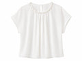 Elegant pearl trim chiffon blouse