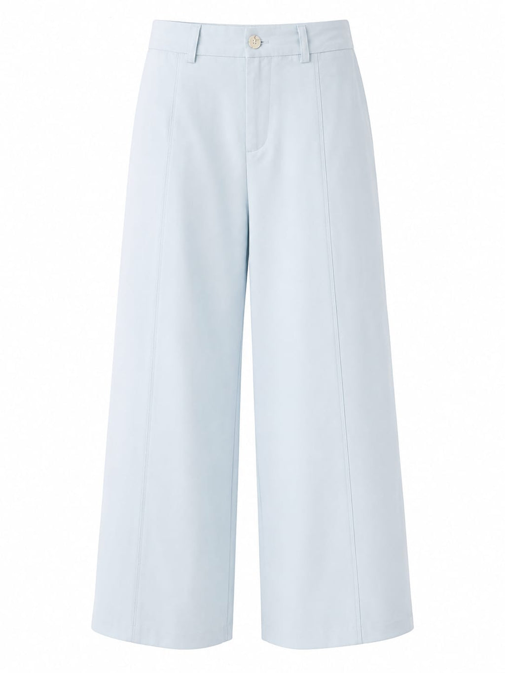 Women light blue wide-leg cropped trouseres