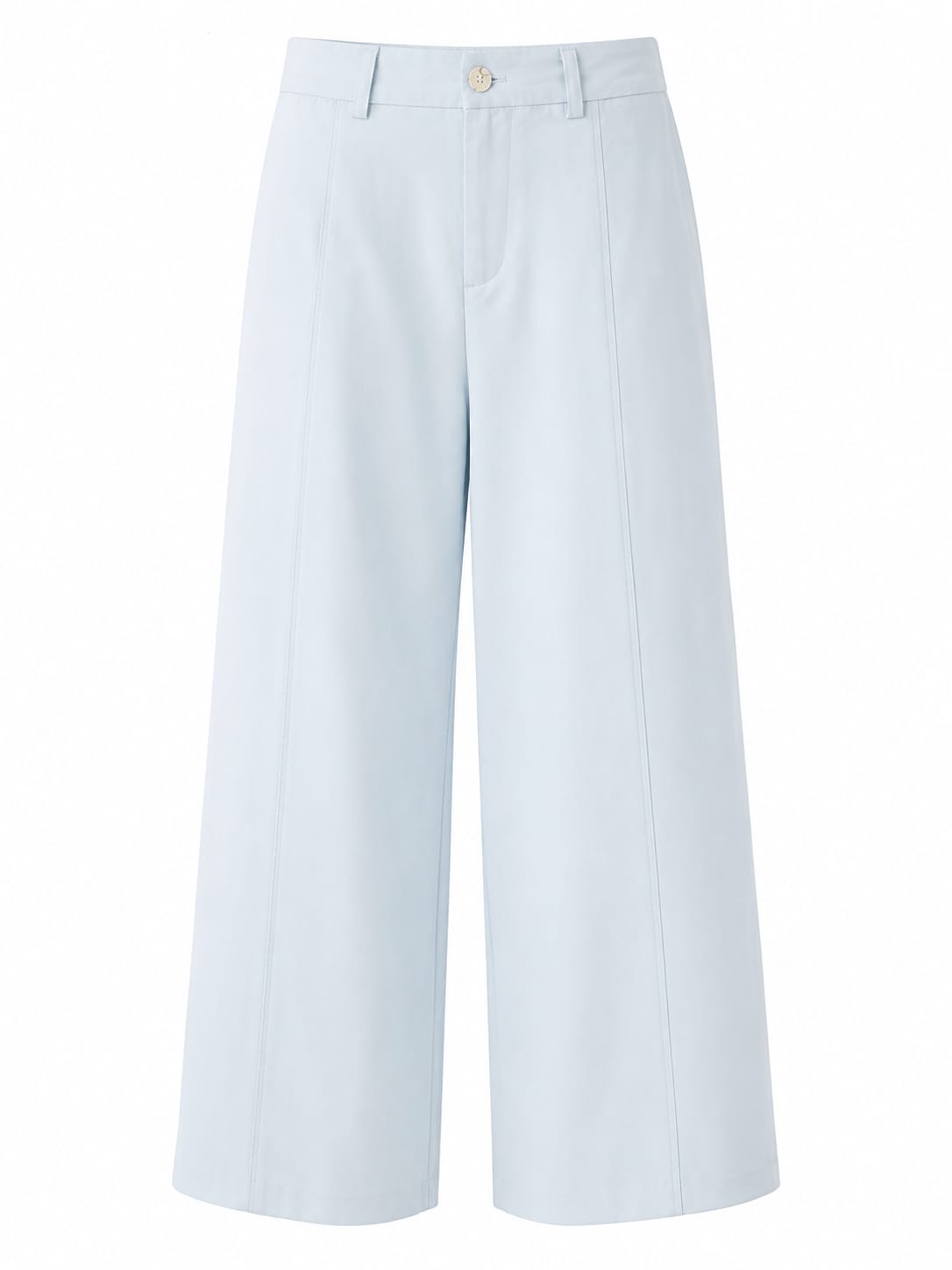 Women light blue wide-leg cropped trouseres