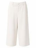 Women elegant white wide-leg trousers