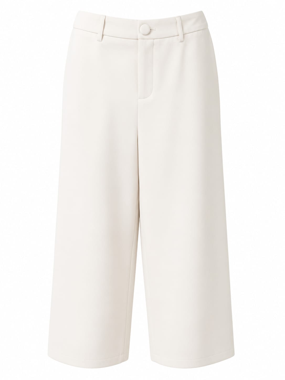 Women elegant white wide-leg trousers