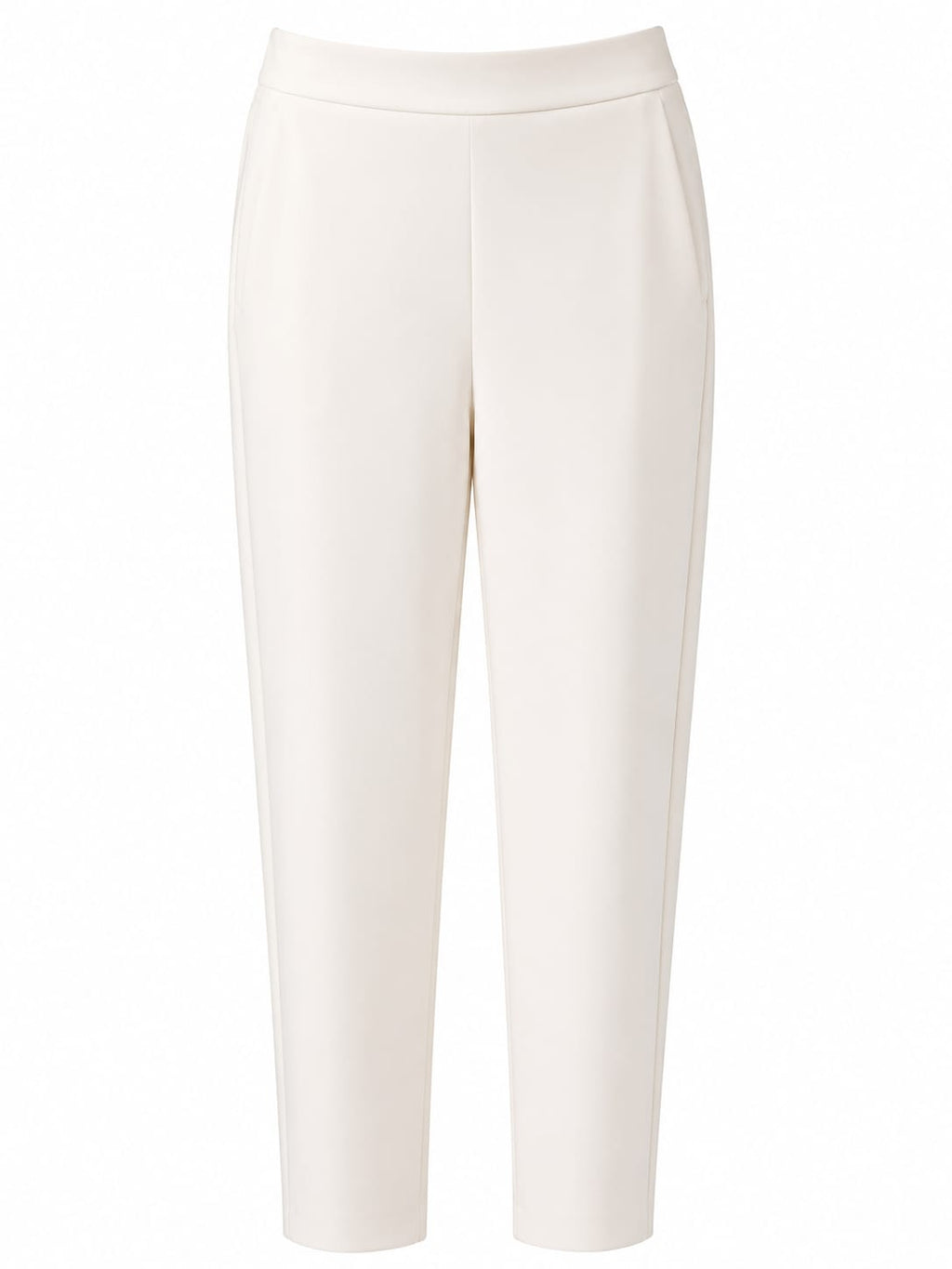 Women high-waist straight leg pants-ivory
