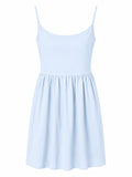 Sky blue sleeveless flare dress