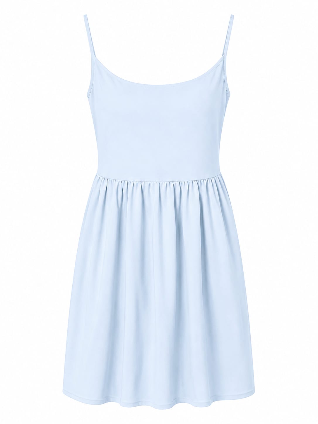 Sky blue sleeveless flare dress