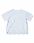 Women white butterfly embroidered lace blouse