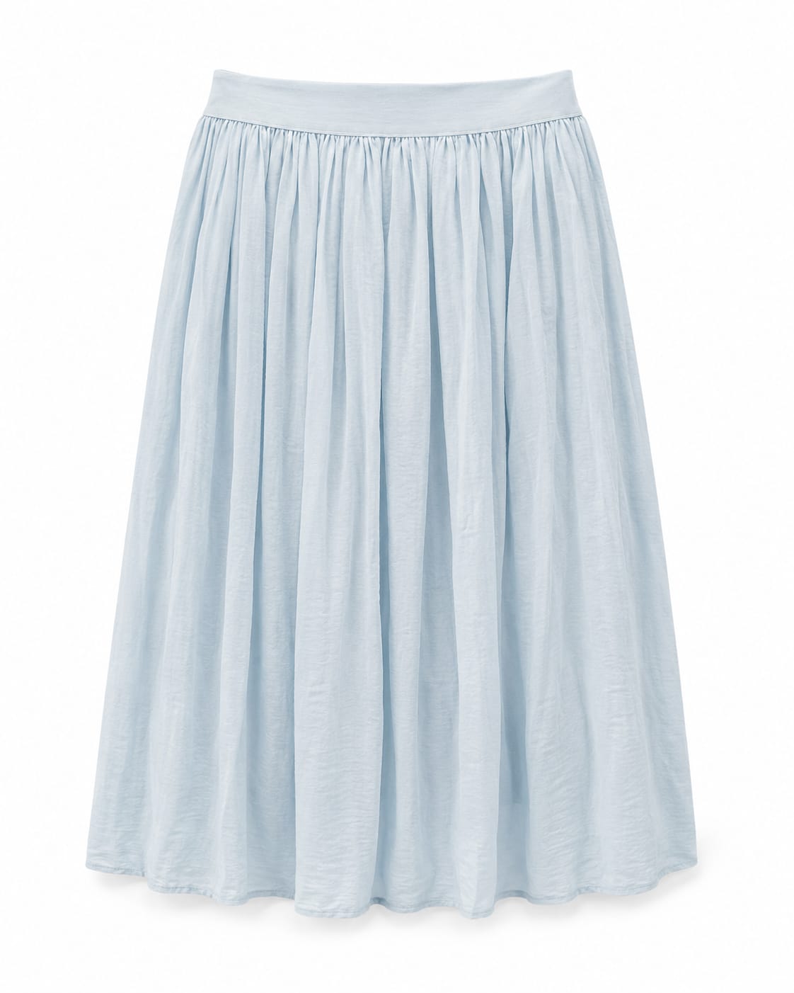 Women light blue gathered midi skirt