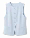 Women pastel blue button-front tailored vest