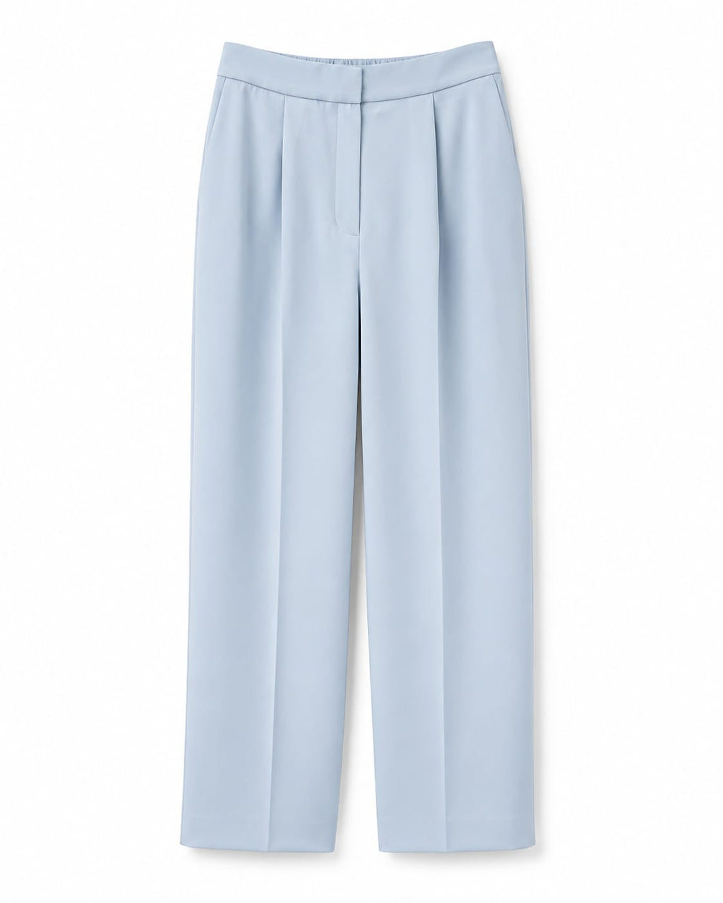 Women pastel blue wide-leg tailored trousers