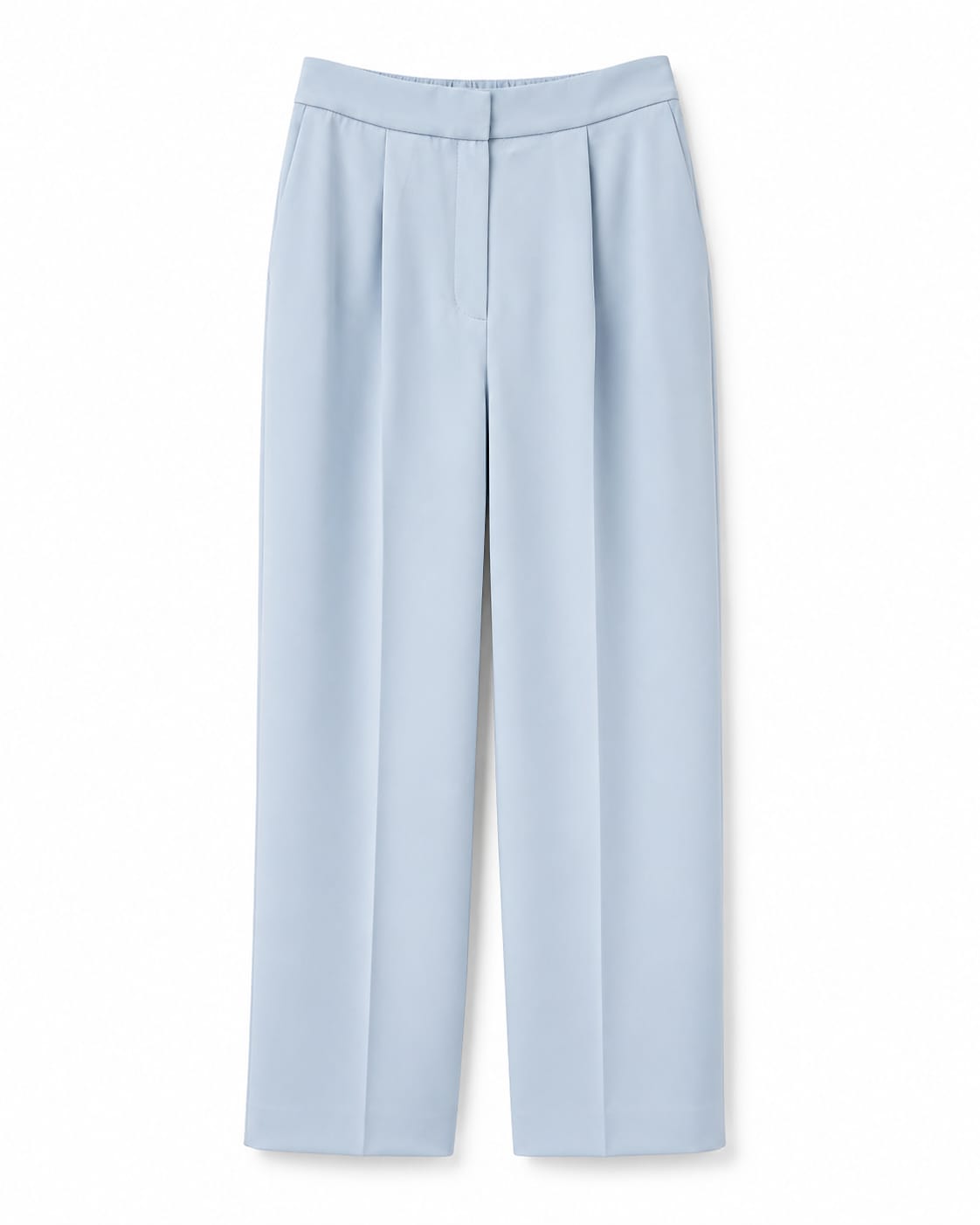Women pastel blue wide-leg tailored trousers