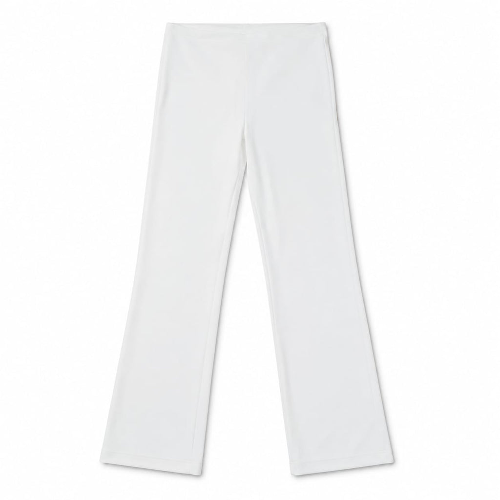 Women’s White High-Waisted Straight-Leg Trousers