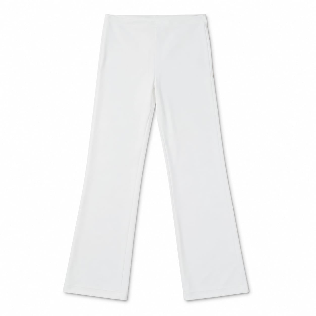 Women’s White High-Waisted Straight-Leg Trousers