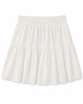 Women white tiered ruffle mini skirt