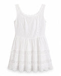 Women’s White Eyelet Lace Tiered Mini Dress